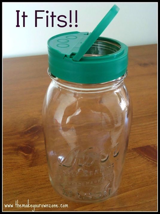 20 Of The Best Mason Jar Projects|Screw a parmesan cheese lid to the top of a mason jar. It fits!!